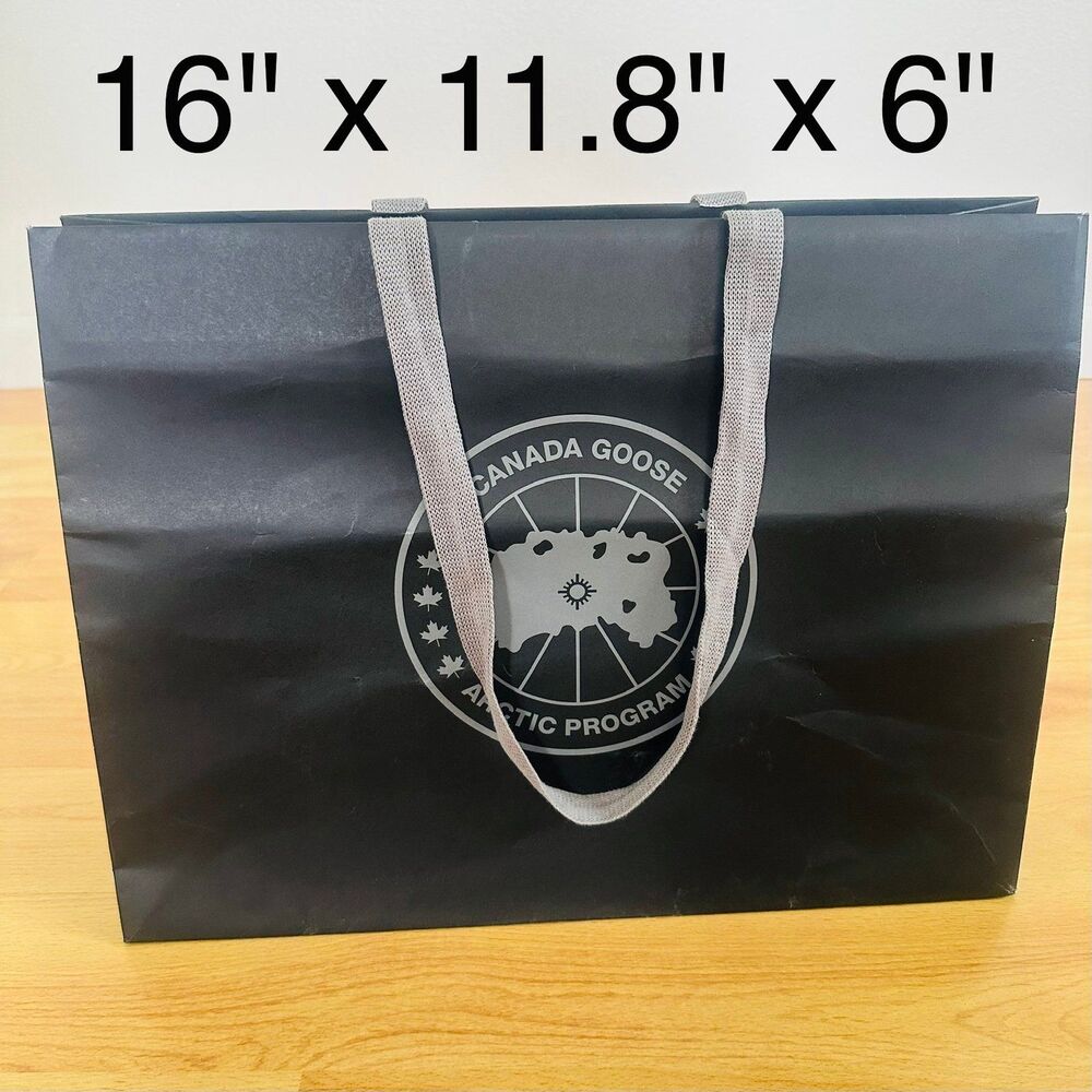 Canada Goose Paper Shopping Bag - black large, 16" x 11.8" x 6" | FLAWED